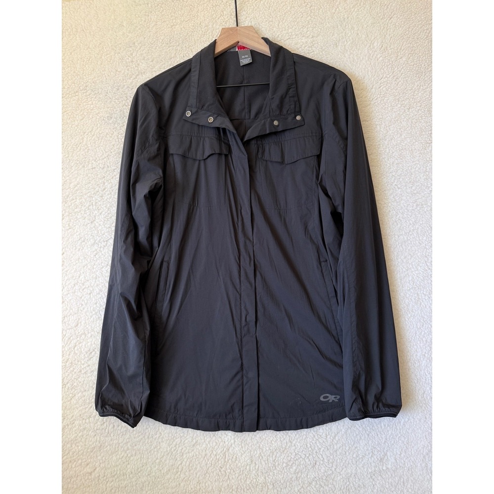 Outdoor Research Microlight Shirt Jacket Womens XL Black Nylon Lined Hiking
